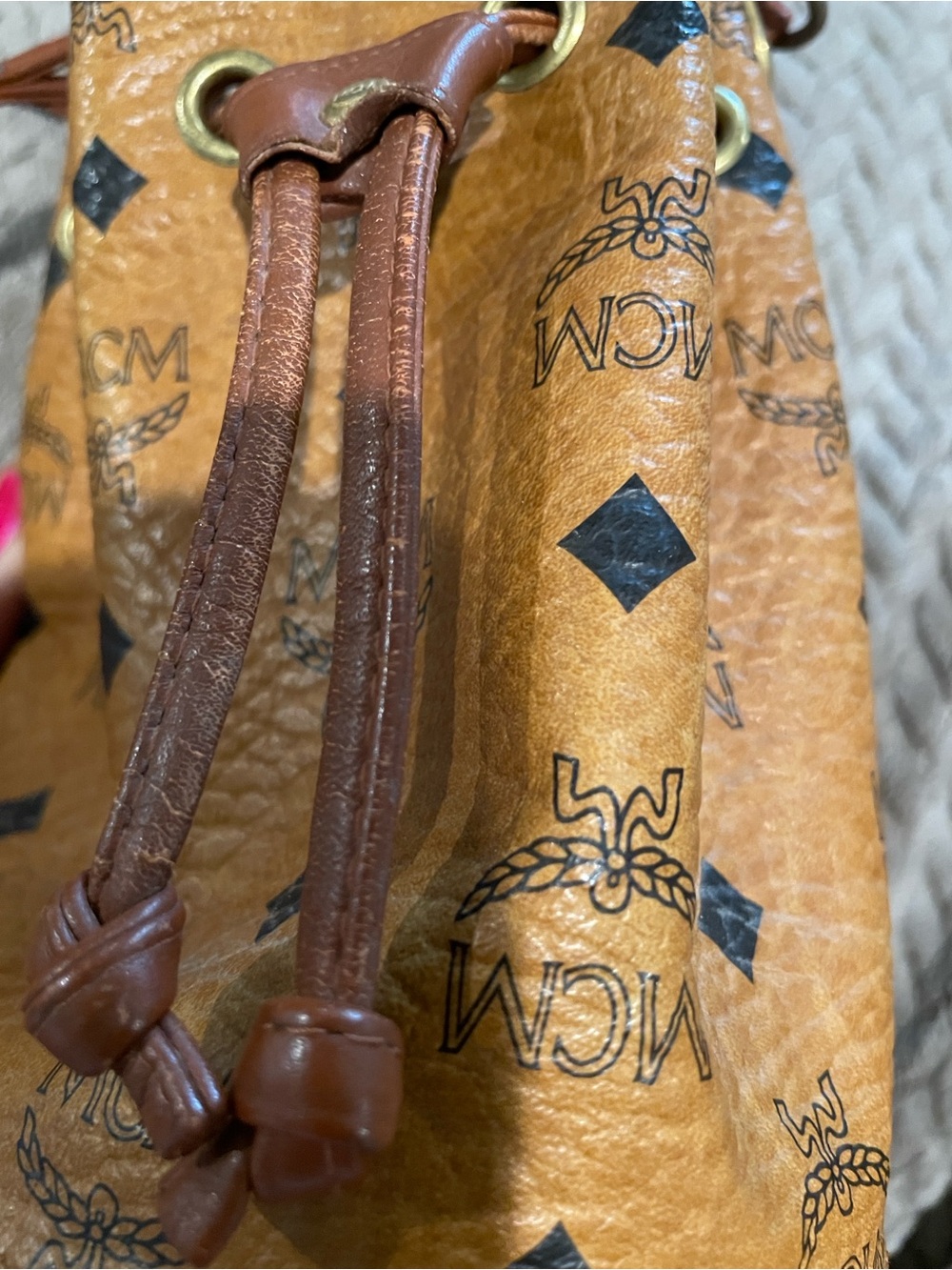 MCM Cognac Visetos Drawstring Crossbody - Picture 9 of 10